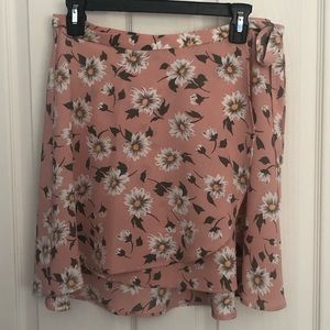 Pink floral skirt
